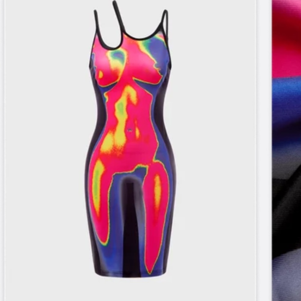 Cape clique sheer body silhouette dress